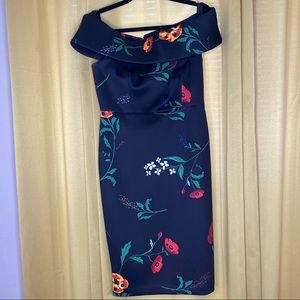 Black with floral print Calvin Klein dress